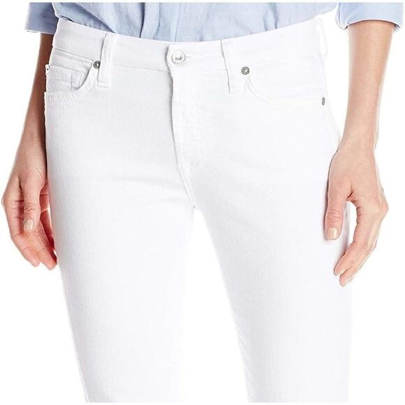 7 For All Mankind Women's Kimmie Crop Jeans White NEW - Picture 3 of 10